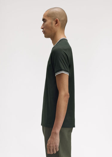 Fred Perry T-shirts Twin tipped t-shirt - night green snow white