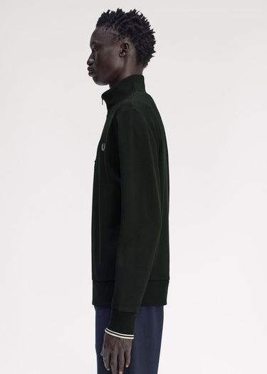 Fred Perry Truien Half zip sweatshirt - night green snow white