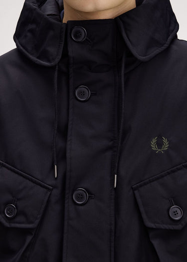Fred Perry Jassen Patch pocket puffer jacket - black
