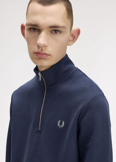 Fred Perry Truien Half zip sweatshirt - dark airforce light ice bayleaf
