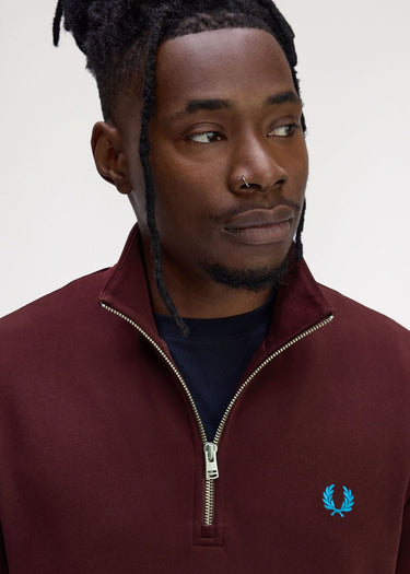 Fred Perry Truien Half zip sweatshirt - oxblood ecru court blue