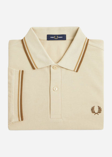 Fred Perry Polo's Twin tipped polo - oatmeal warm stone shaded stone
