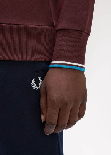 Fred Perry Truien Crew neck sweatshirt - oxblood ecru court blue