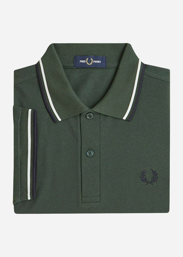 Fred Perry Polo's Twin tipped fred perry shirt - crtgrn snwt nvy