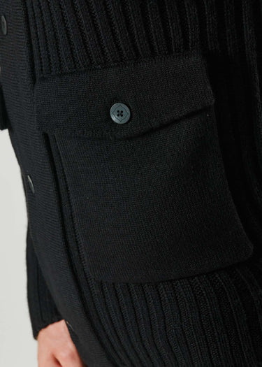 MA.Strum Vesten Glaze fullzip cardigan - black