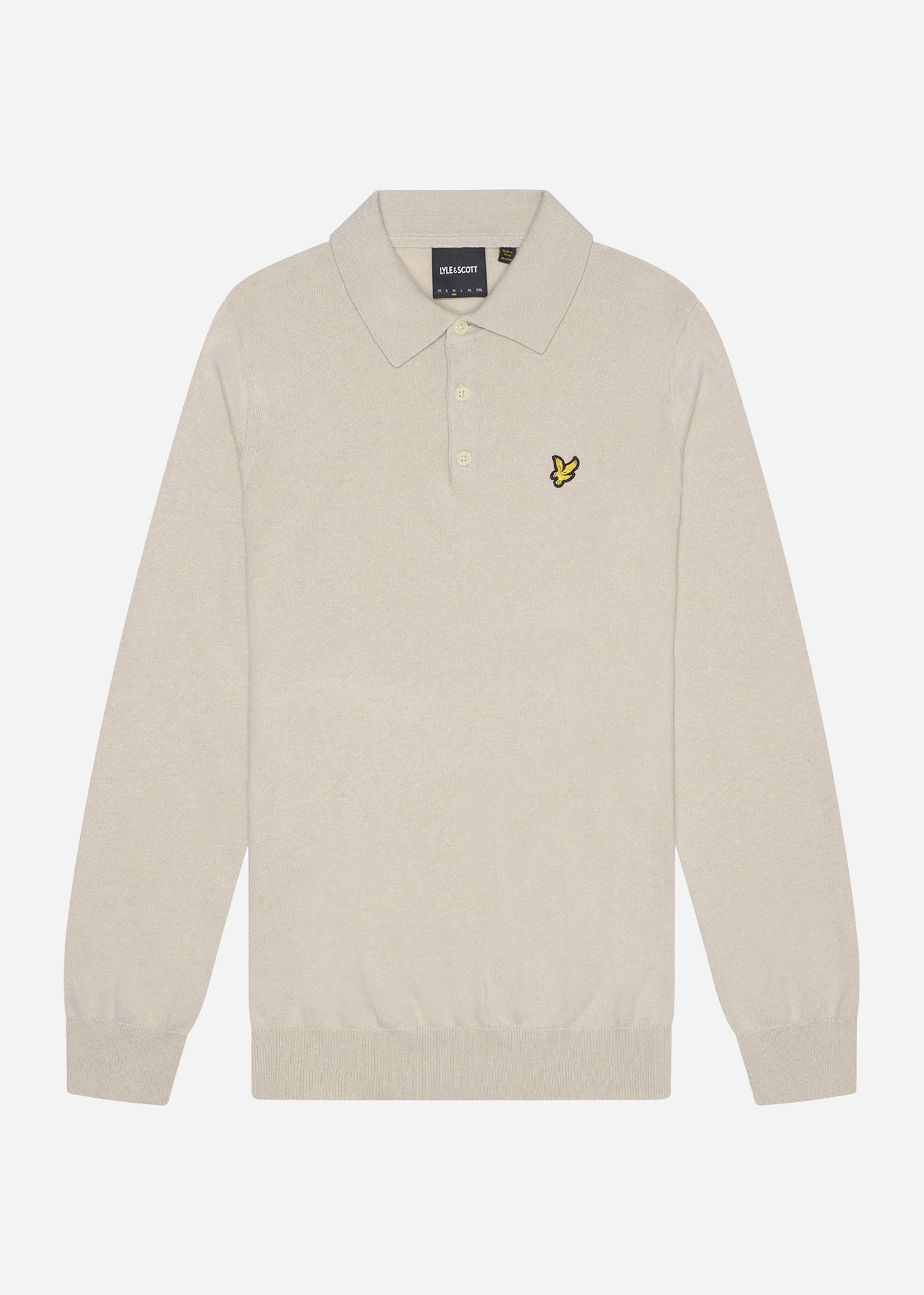 Lyle & Scott Truien  Cotton merino long sleeve knitted polo - cove 