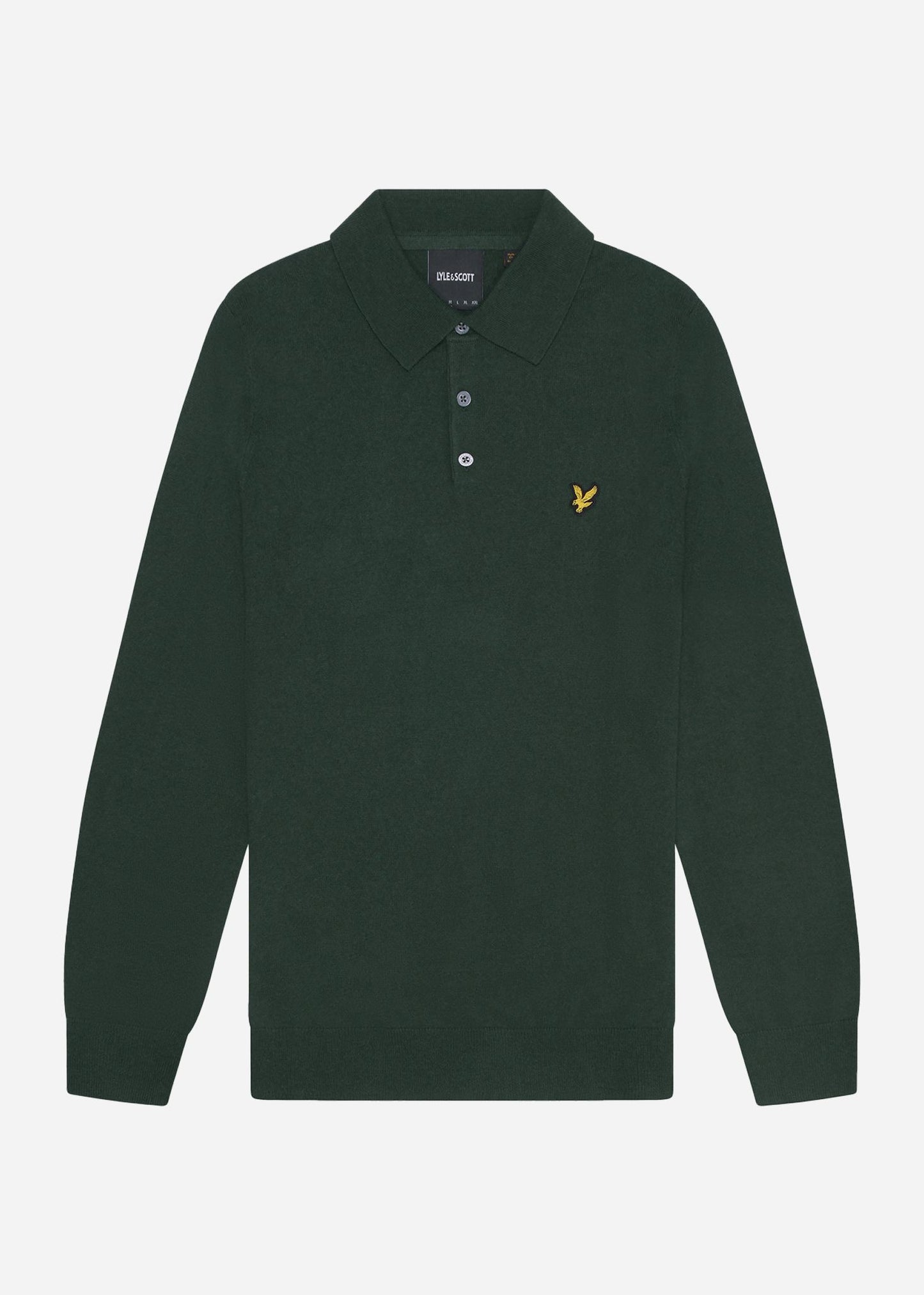 Lyle & Scott Truien  Cotton merino long sleeve knitted polo - argyle teal 