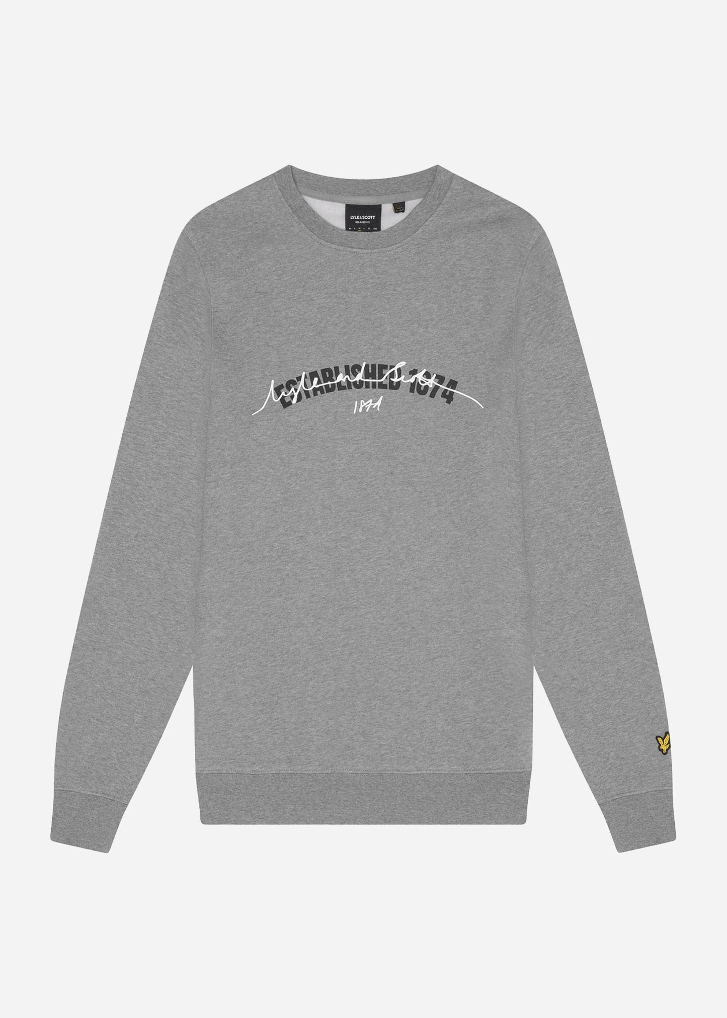 Lyle & Scott Truien  Established 1874 graphic crew neck sweatshirt - mid grey marl 