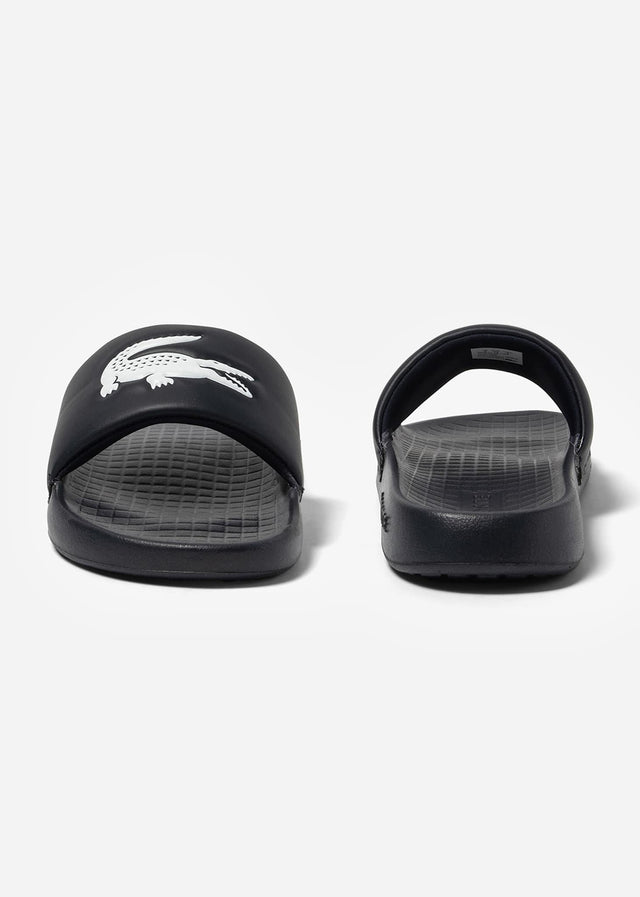 Lacoste Sliders  Serve Slide - black white 