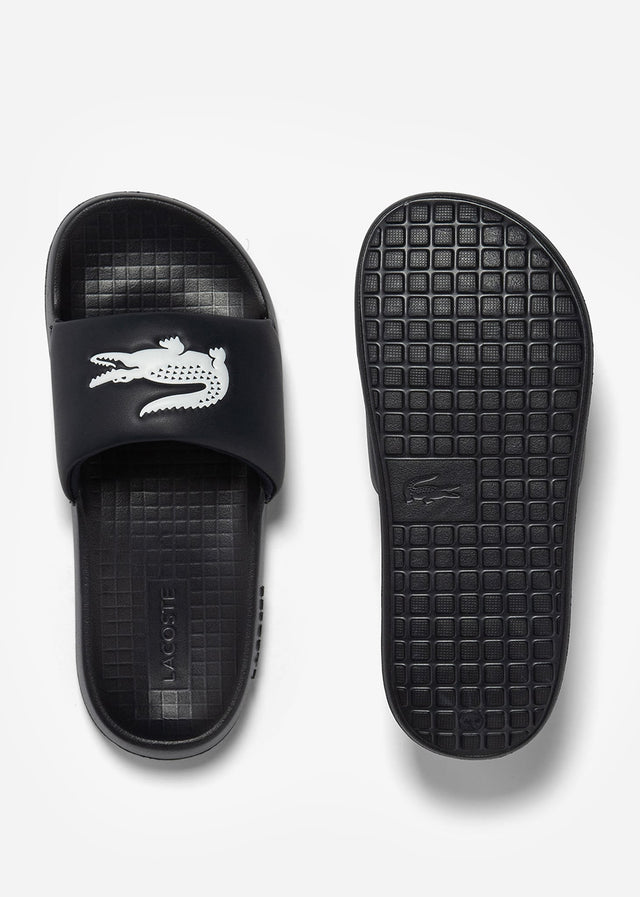 Lacoste Sliders  Serve Slide - black white 