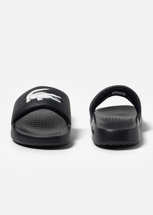 Lacoste Sliders  Serve Slide - black white 