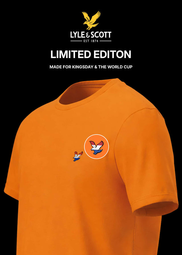 Lyle & Scott T-shirts Limited Edition - Netherlands Flag Eagle T-Shirt - Bright orange
