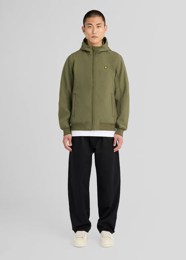 Lyle & Scott Jassen Fleece back softshell jacket - true olive