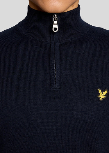 Lyle & Scott Truien Cotton merino quarter zip jumper - dark navy