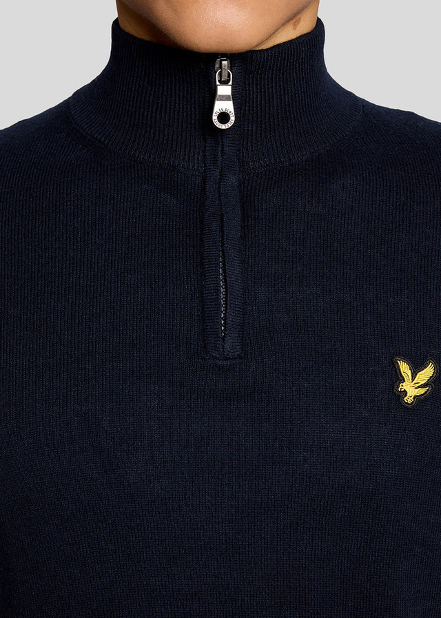 Lyle & Scott Truien Cotton merino quarter zip jumper - dark navy