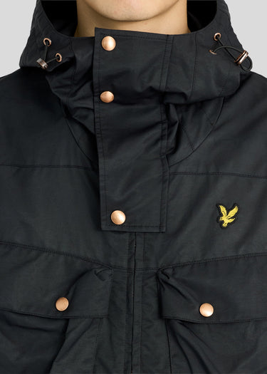Lyle & Scott Jassen Waxed guard parka - jet black