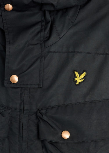 Lyle & Scott Jassen Waxed guard parka - jet black
