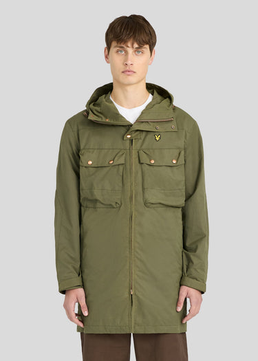 Lyle & Scott Jassen Waxed guard parka - true olive