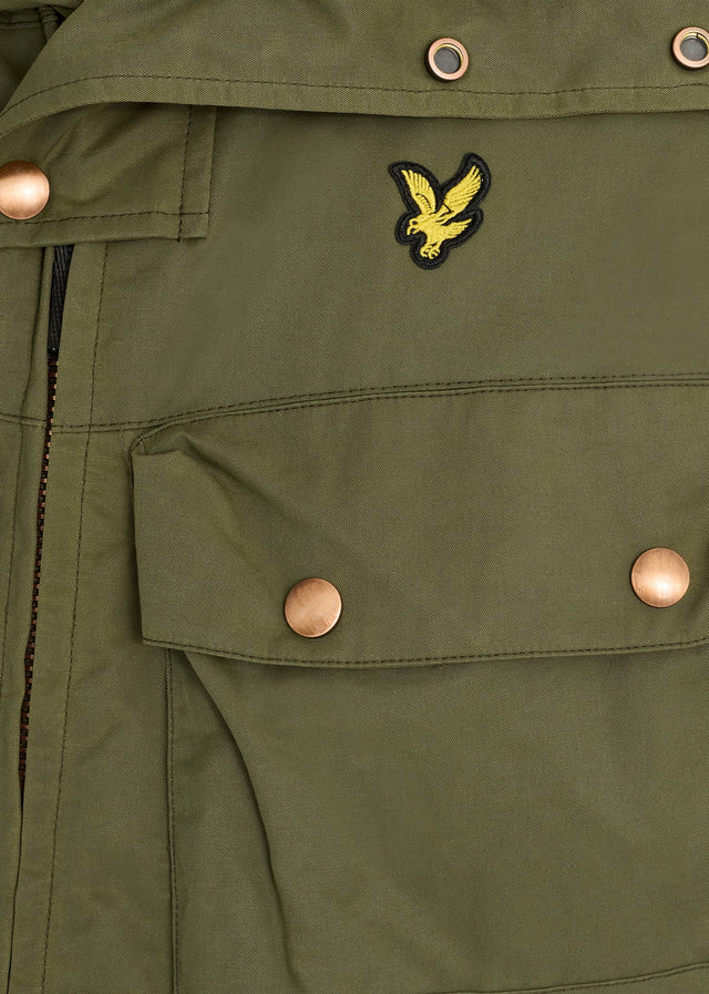 Lyle & Scott Jassen Waxed guard parka - true olive