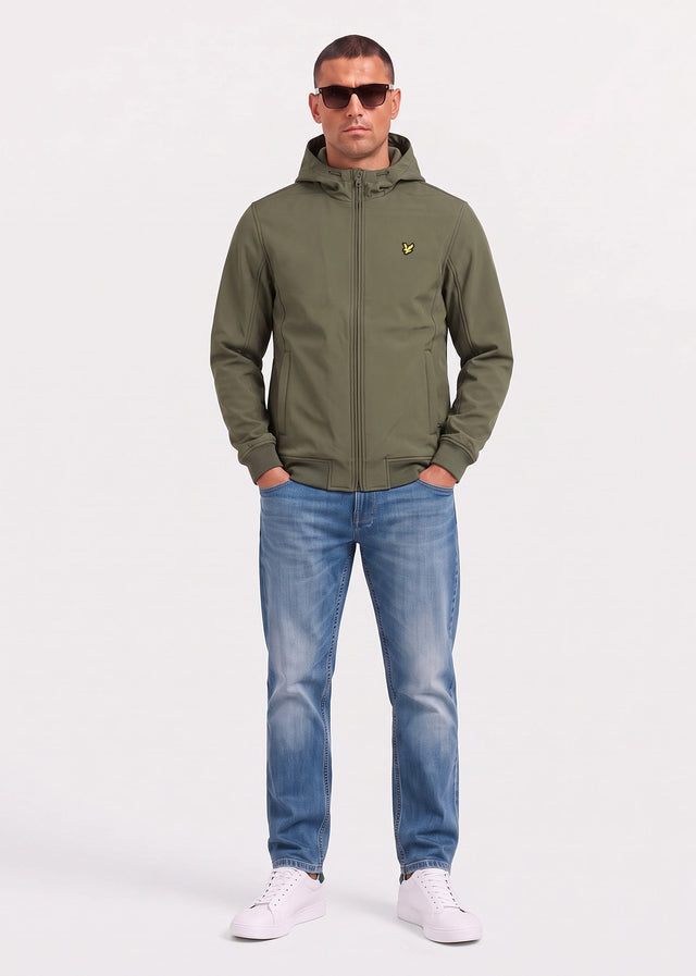 Lyle & Scott Jassen Fleece back softshell jacket - true olive