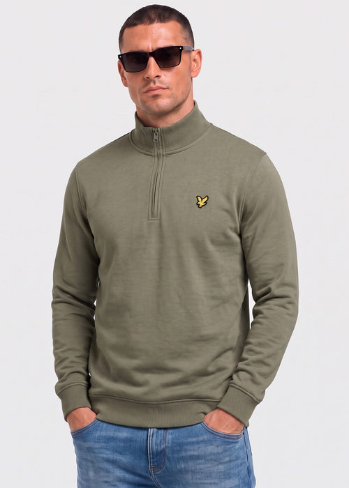 Quarter zip pullover sweatshirt - journey olive