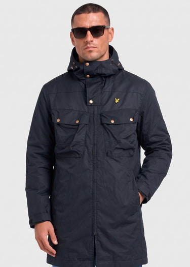 Lyle & Scott Jassen Waxed guard parka - jet black