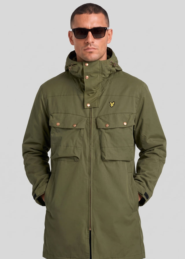 Lyle & Scott Jassen Waxed guard parka - true olive