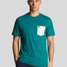 Lyle & Scott T-shirts  Contrast pocket t-shirt - court green white 