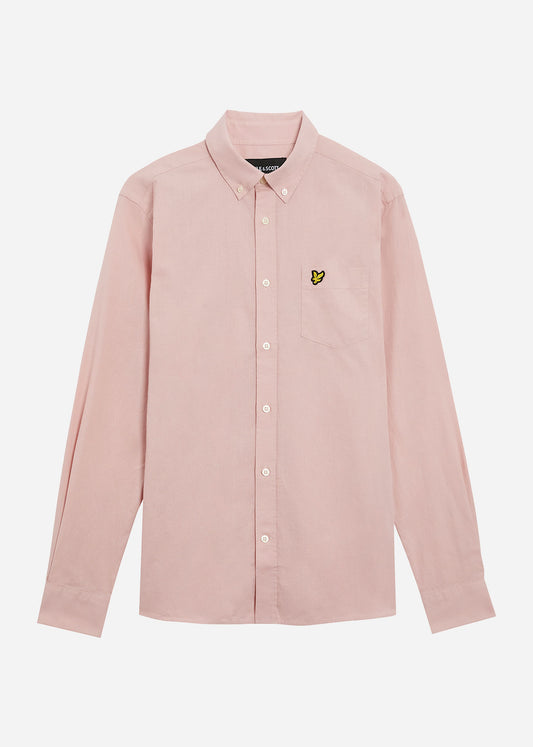 Cotton linen button down shirt - light pink