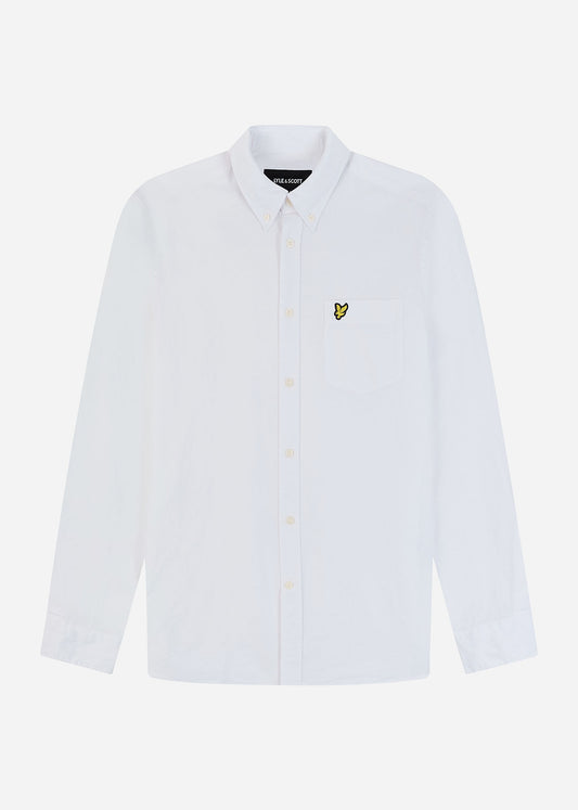 Cotton linen button down shirt - white