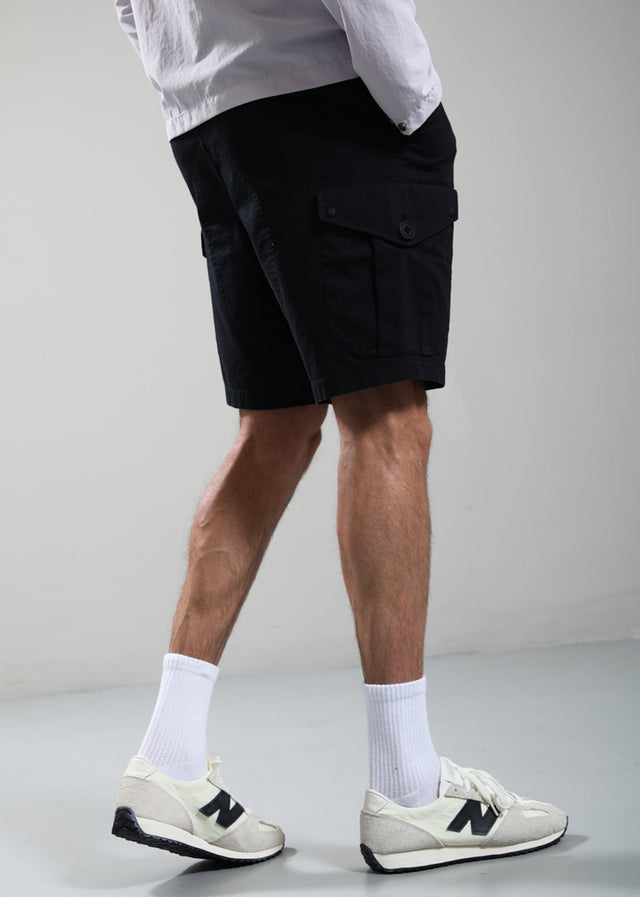Marshall Artist Korte Broeken Ainsdale cargo short - black
