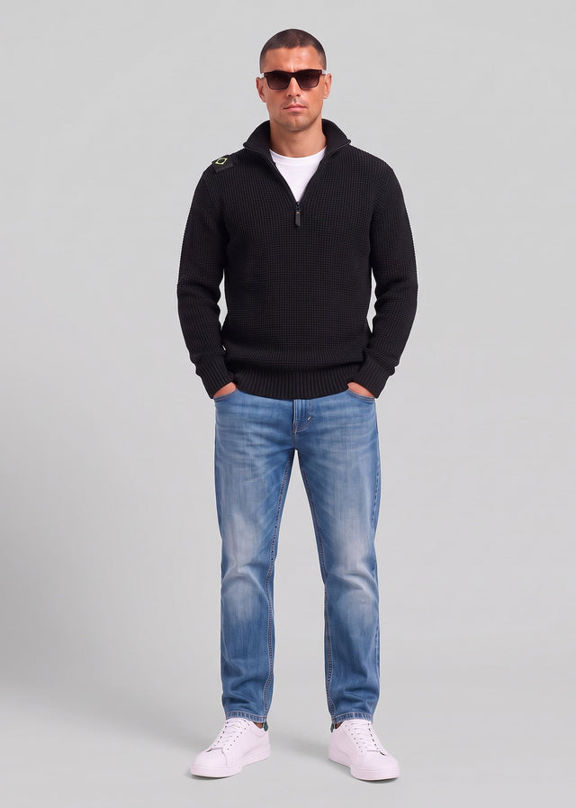MA.Strum Truien Sarl quarter zip sweater - black