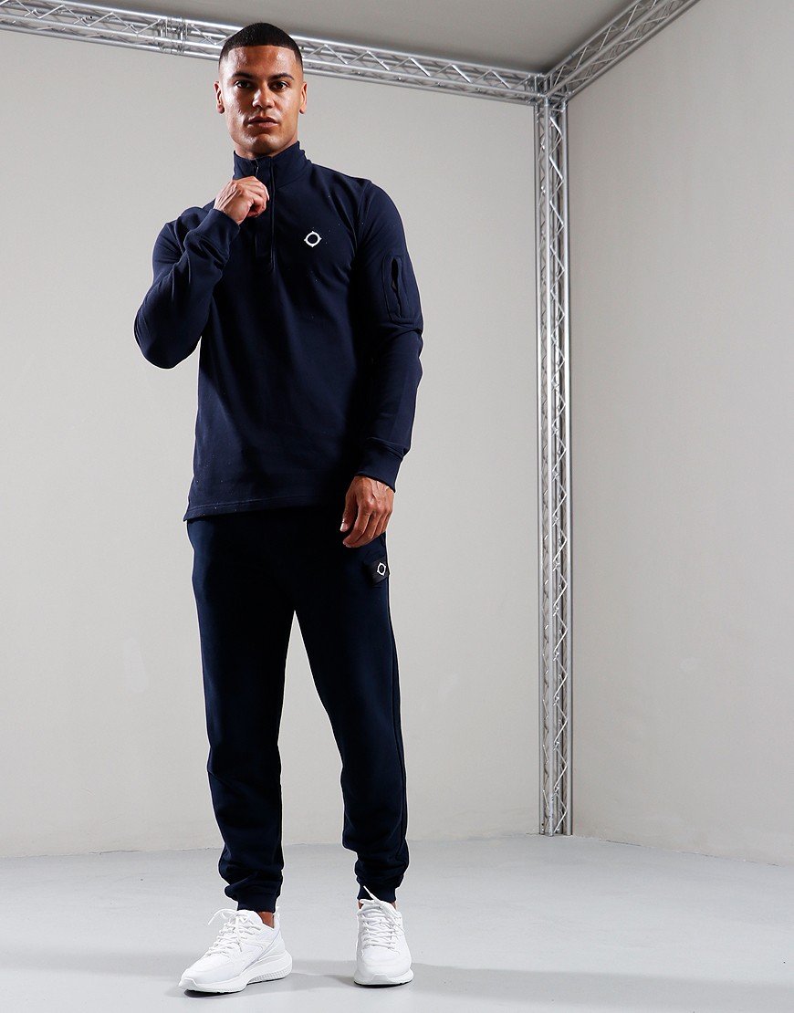 MA.Strum Truien  Ls funnel neck polo - ink navy 