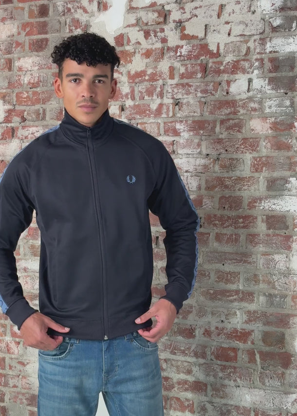 Fred Perry Vesten Contrast tape track jacket - navy ace blue tennis blue