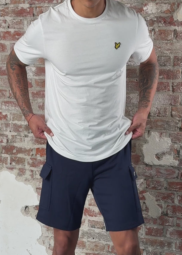 Lacoste Korte Broeken Regular fit fleece shorts - navy blue