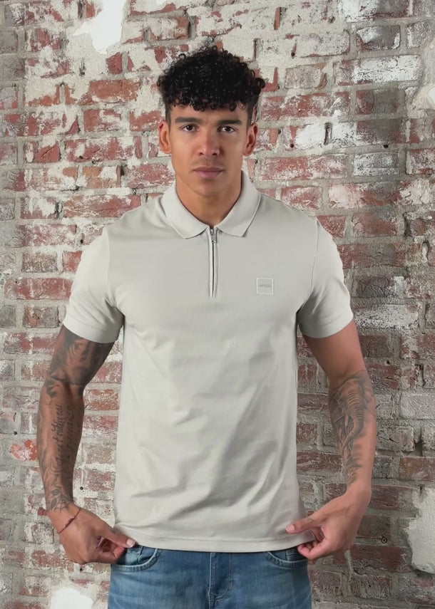 Hugo Boss Polo's Passerzip - open grey 070