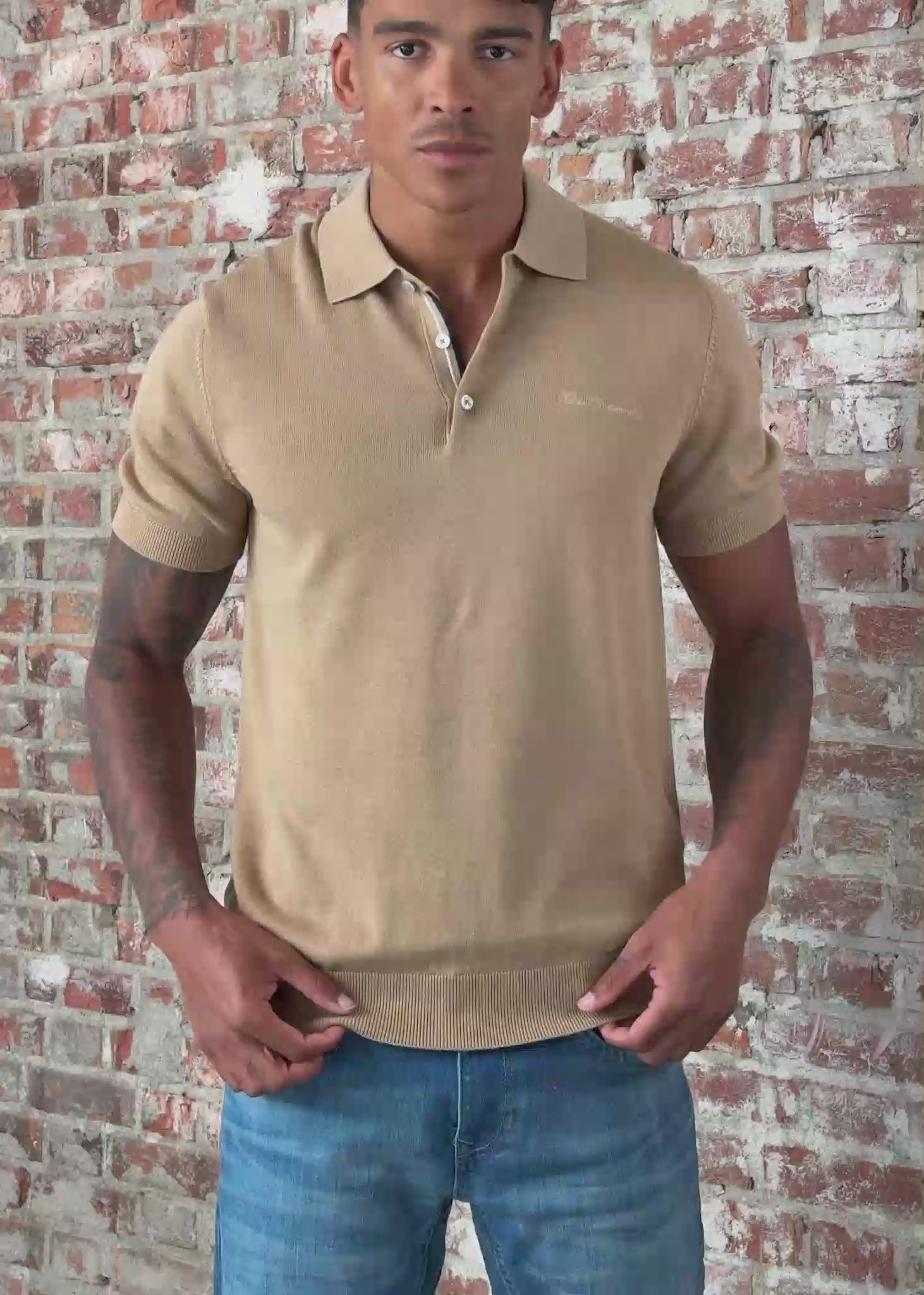 Ben Sherman Polo's Signature ss polo - sand