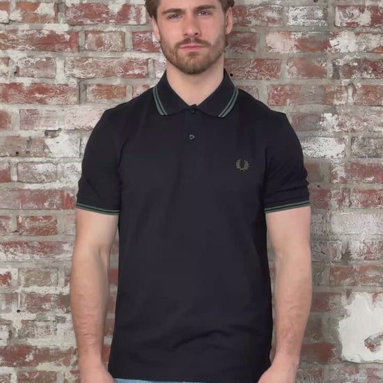 Fred Perry Polo's Twin tipped fred perry polo shirt- Black Court Green