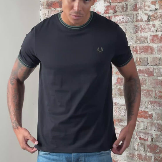 Fred Perry T-shirts Twin tipped t-shirt - Black Court Green