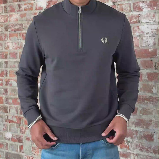 Fred Perry Truien Half zip sweat-shirt - Anchor Grey Oatmeal
