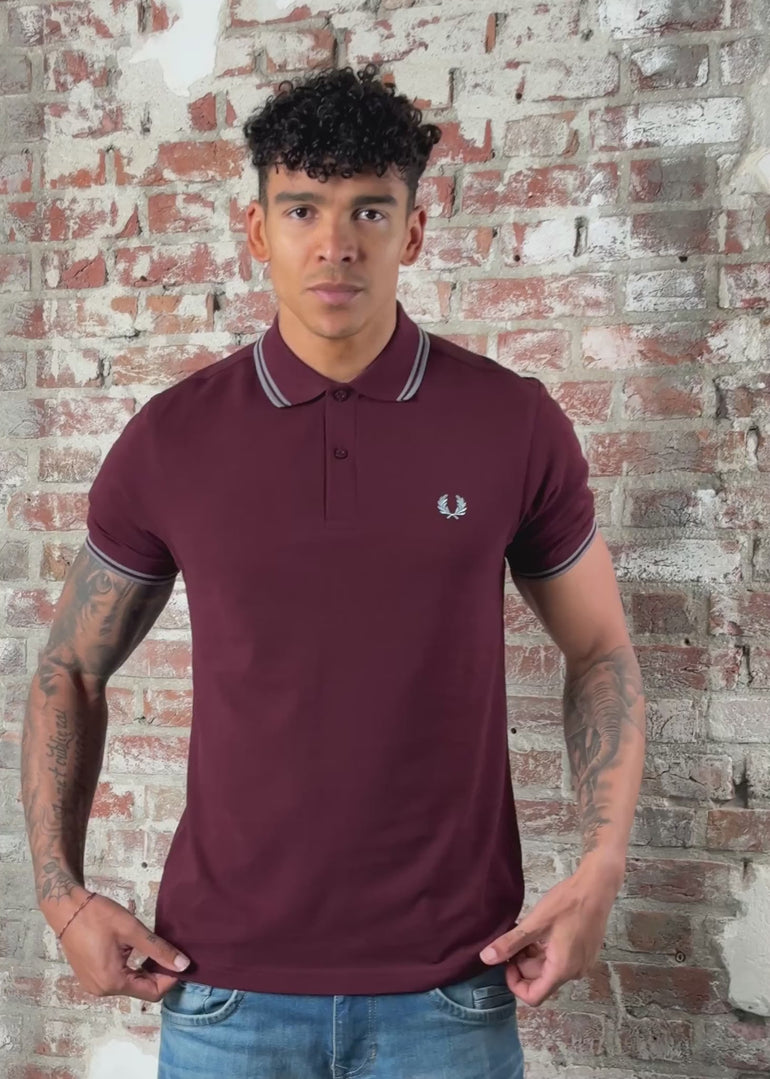 Fred Perry Polo's Twin tipped fred perry shirt - oxblood stockport blue