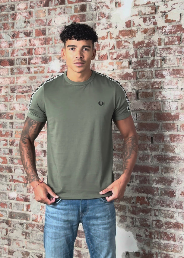 Fred Perry T-shirts Contrast tape ringer t-shirt - laurel wreath green black
