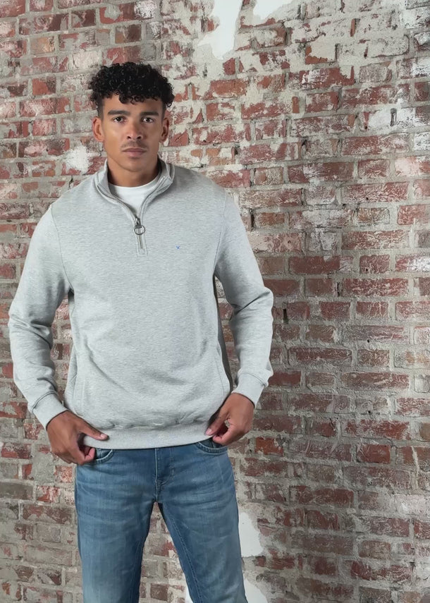 Barbour Truien Beckhill half zip sweatshirt - grey marl