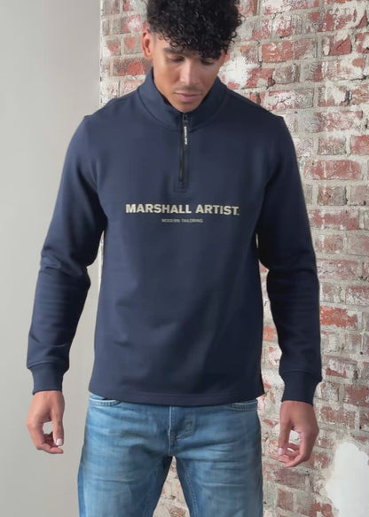 Marshall Artist Truien Costal erosion 1/4 zip - navy