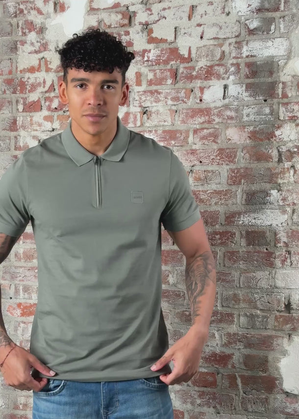 Hugo Boss Polo's Passerzip - open grey 076