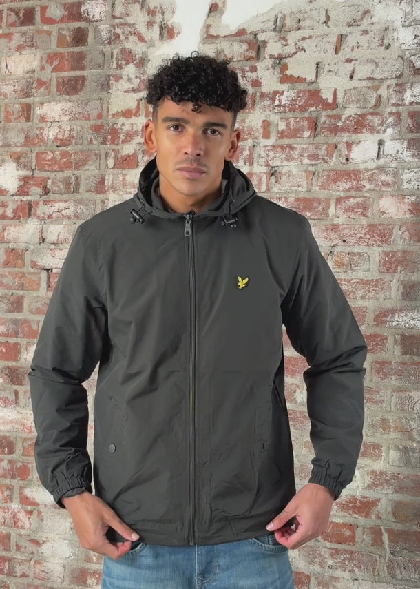 Lyle & Scott Jassen Zip through hooded jacket - gunmetal