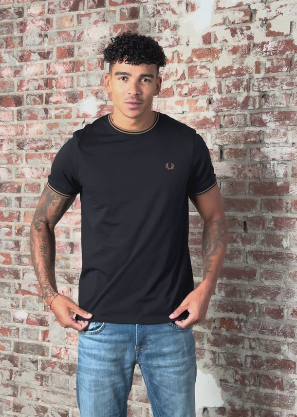 Fred Perry T-shirts Twin tipped t-shirt - black shaded stone