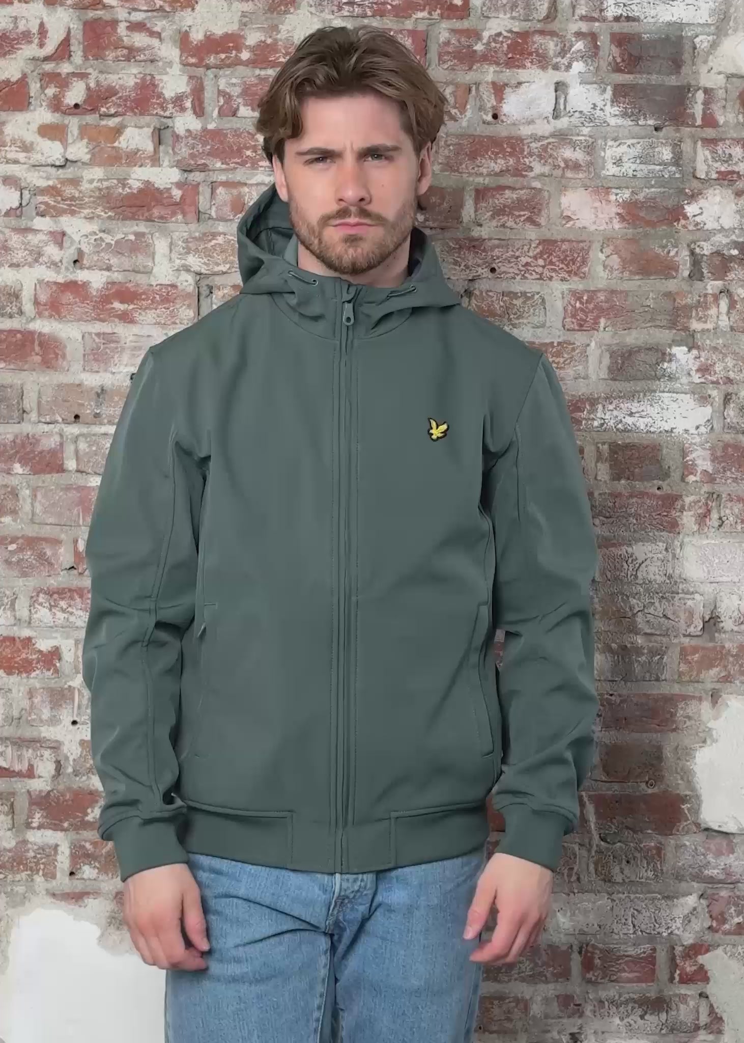 Lyle & Scott Jassen Mesh back softshell jacket - green mercurial