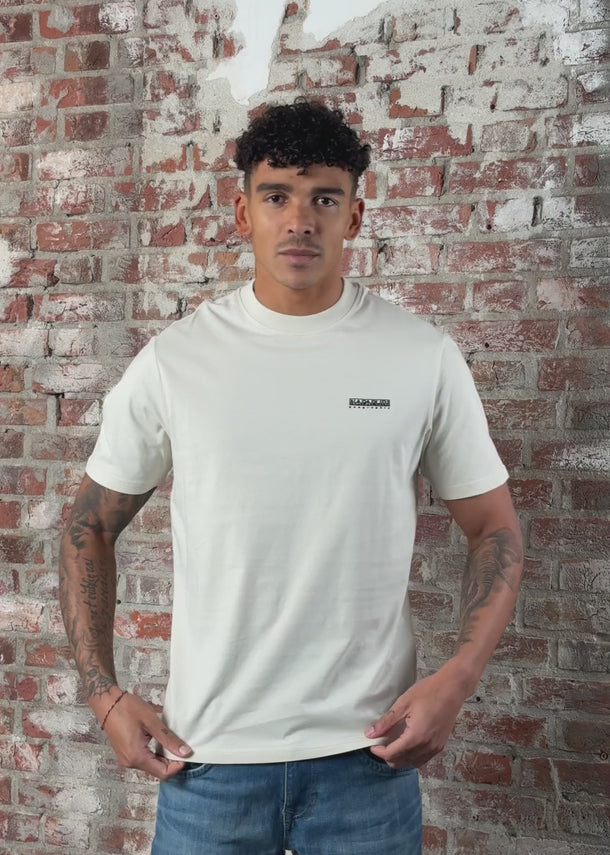 Napapijri T-shirts S small box ss - beige dimity