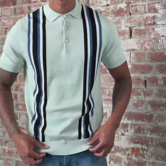 Ben Sherman Polo's Verticle stripe polo - light green